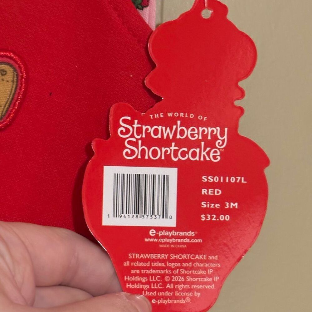 Strawberry Shortcake Baby Girl 2 Piece Set Overalls Red Pink NWT 3M 3 Month - Picture 4 of 8